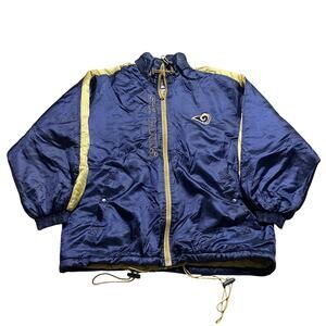 Vintage Y2K St. Louis Rams LA Logo Athletic NFL Gameday Puffer Jacket Medium